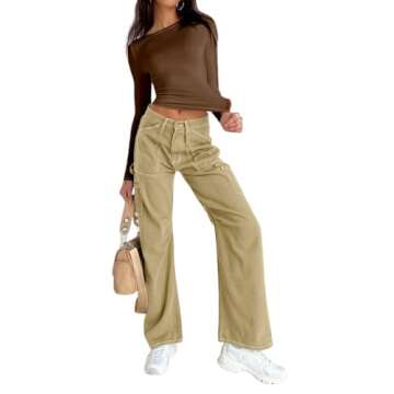 Abardsion Women's Casual Basic Going Out Crop Tops Slim Fit Long Sleeve Crew Neck Tight T Shirts (Brown, S)