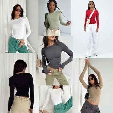 Stylish Abardsion Women's Slim Fit Long Sleeve Crop Top