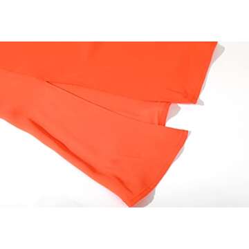 chouyatou Women's Elegant High Waisted Side Slit Irregular Bohemian Maxi Skirt with Pockets (Large, Orange)