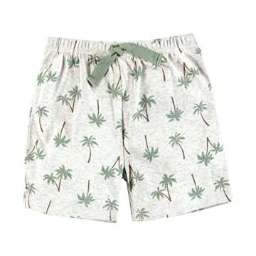 Hudson Baby Unisex Baby and Toddler Shorts Bottoms 4-Pack, Palm Tree, 6-9 Months
