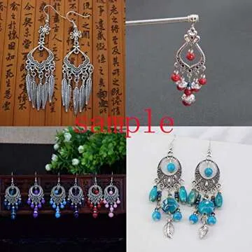 Youdiyla 60 Vintage Hoop Earring Charms Collection, Antique Silver Tone, Large Filigree Chandelier Connector Metal Pendant Craft Supplies Findings for Vintage Hoop Earring Making (HM268)