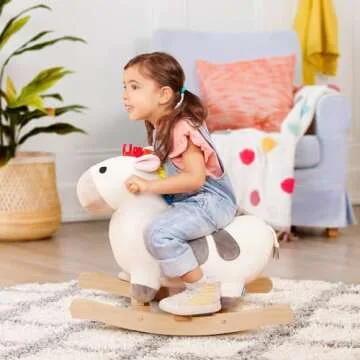 Battat Rocking Zebra – Durable Plush Ride-On Toy for Toddlers 12 Months+
