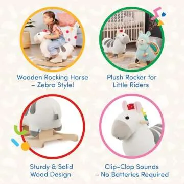 Battat Zebra Rocking Horse – Fun Plush Toy for Toddlers
