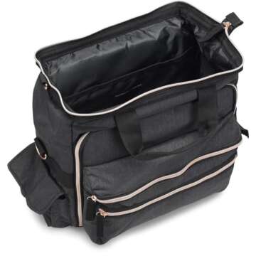 Nurse Mates Ultimate Nursing Bag | Durable & Organized | Charcoal Rose