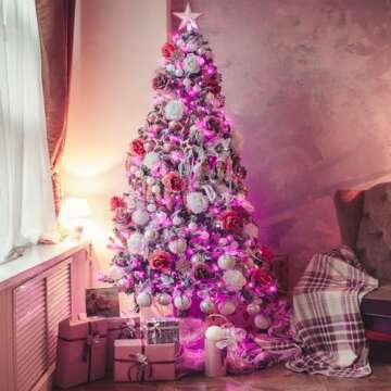 JMEXSUSS Pink String Lights - 100 LED Battery Operated