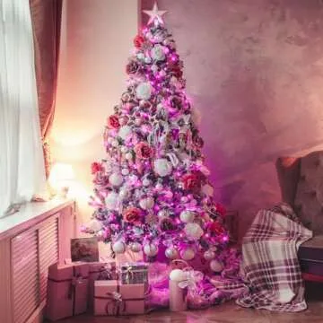 JMEXSUSS Pink String Lights - 100 LED Battery Operated