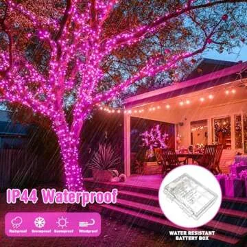 JMEXSUSS Pink String Lights - 100 LED Battery Operated