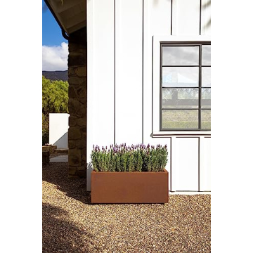 Stylish Veradek Corten Steel Long Box Planter for Outdoors