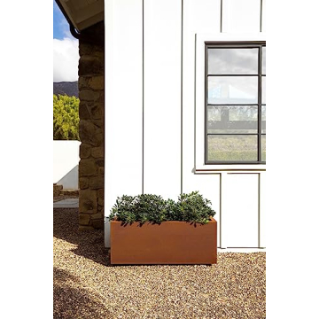 Stylish Veradek Corten Steel Long Box Planter for Outdoors