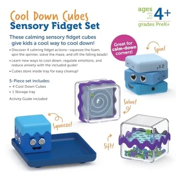 Learning Resources Cool Down Cubes Sensory Fidget Set,5 Pieces