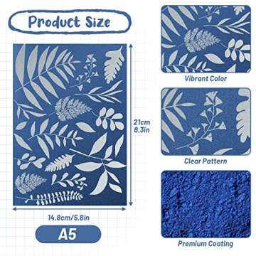38 Sheets Cyanotype Paper A5 Sun Print Paper Kit with 2 Clear Acrylic Sheets High Sensitivity Solar Drawing Paper Nature Sun Printing Paper for Adults Kids DIY Arts and Crafts Project, 5.8 x 8.3 Inch