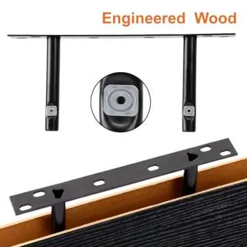 Fixwal Floating Shelves for Wall, Wall Mounted Rustic Wood Shelves for Bathroom, Living Room, Bedroom and Kitchen, Wall Shelves for Storage,Books,Room Decor (Black, Set of 4, 15.8 Inch)