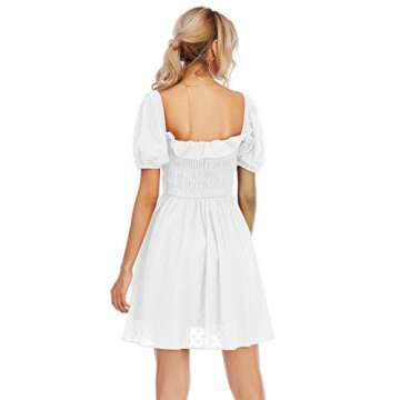 R.Vivimos Summer Cotton Short Sleeve Floral Mini Dress