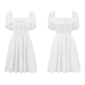 R.Vivimos Summer Cotton Short Sleeve Floral Mini Dress