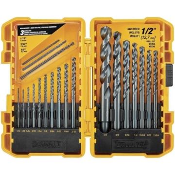 DEWALT 20-Piece Black Oxide Drill Bit Set - Durable & Reliable