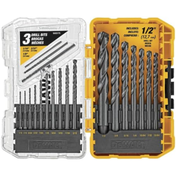 DEWALT 20-Piece Black Oxide Drill Bit Set - Durable & Reliable