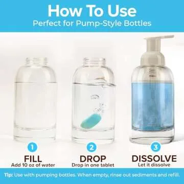 MELTINGTABS Foaming Hand Soap Refill Tablets - Ocean Scent - Hand Wash Concentrate, Portable and Moisturizing, 10 Pack Travel Refill Tablets