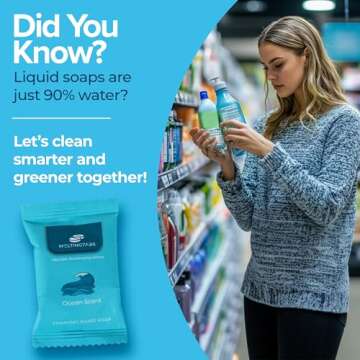 MELTINGTABS Foaming Hand Soap Refill Tablets - Ocean Scent - Hand Wash Concentrate, Portable and Moisturizing, 10 Pack Travel Refill Tablets