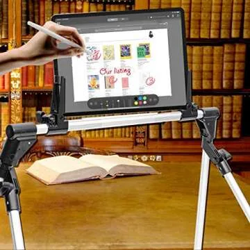 Ithywat Tablet Stand for Bed Adjustable Phone Holder,Portable Foldable Cradle for iPad Mini2,3,4,Air2,Pro.Kindle,Phone Stand for Desk/Bed/Sofa/Bedroom/Kitchen Floor/Office (Small, Gray)
