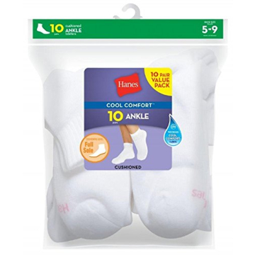 Hanes Women's Soft Moisture-Wicking Ankle Socks