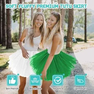 Fynnsure 80s Outfit 5 Layered Tutu Skirts for Women Adult Halloween Costume Women Tulle Skirt Puffy Skirts Dance Skirt White