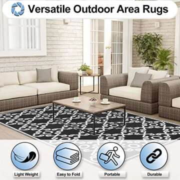 OutdoorLines Reversible Patio Rug - Durable & Chic Design