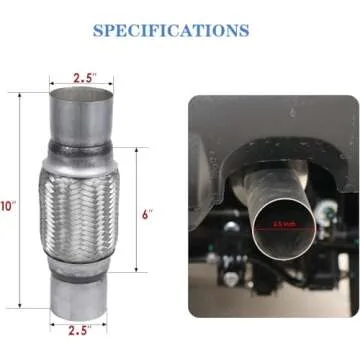 2.5 inch Stainless Steel Exhaust Flex Pipe - Durable & Easy Install