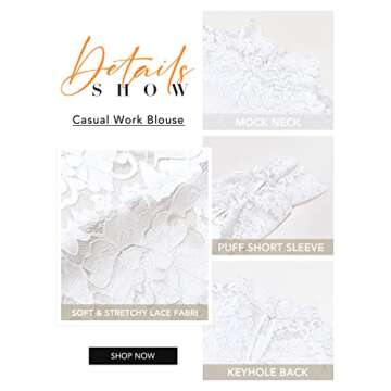 Shop DOROSE Women's Elegant Lace Floral Tops for Summer Elegance