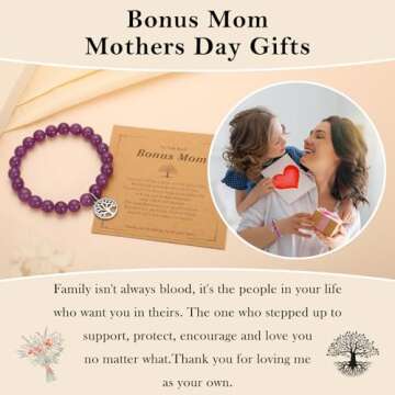 Bonus Mom Bracelet Gift for Mother's Day and Birthdays