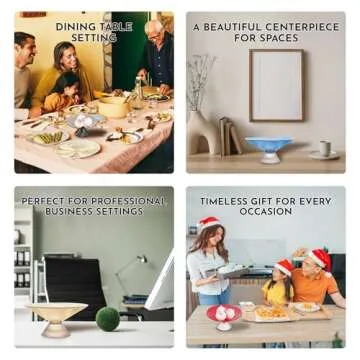 SPRINGBOW Glass Fruit Bowl - 10” Gray Decorative Bowl - Decorative Bowls for Home Décor - Centerpiece Bowl for Entryway Table, Candy Dish, and Essentials Display - Glass Bowl Decorative - Footed Bowl