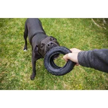 Mammoth TireBiterII – Natural Rubber Dog Toys for Extreme Chewers – Dog Toys for Extra Long Interactive Play – Aggressive Chewer Toys for Medium - Large Dogs - Large 6”