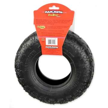 Mammoth TireBiterII – Natural Rubber Dog Toys for Extreme Chewers – Dog Toys for Extra Long Interactive Play – Aggressive Chewer Toys for Medium - Large Dogs - Large 6”