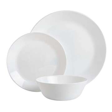 Gibson Home Ultra 18 Piece Dinnerware Set - Break and Chip Resistant Opal Glass