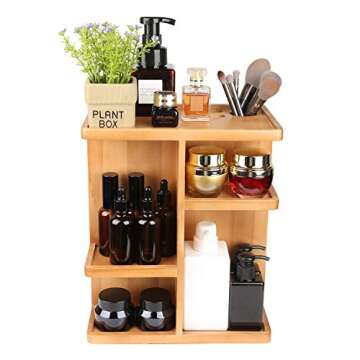 Eitida 360-Degree Rotating Makeup Organize with Large Capacity Adjustable Multifunctional Cosmetic Storage,Display for Cosmetics Skincare Perfume,Great for Countertop,Vanity,Toiletries,Desk