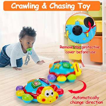 Baby Crawling Toy 6 to 12 Months Spanish English Bilingual Learning Toy for Infants 0-3-6 7 8 9 10 1...