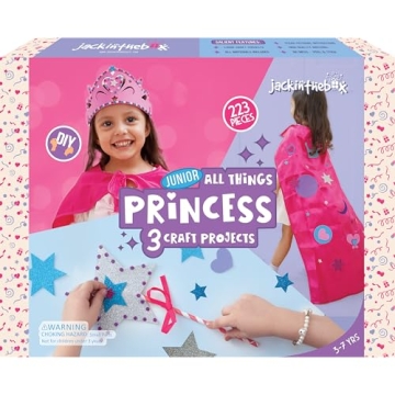 jackinthebox Princess Themed Arts and Crafts for Girls - Make a Cape, Tiara and Wand, Best Gift for ...