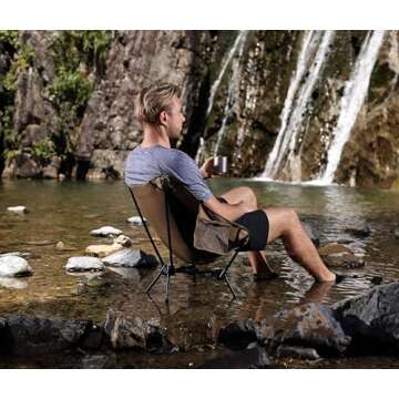 MARCHWAY Lightweight Folding Camping Chair, Stable Portable Compact for Outdoor Camp, Travel, Beach,...