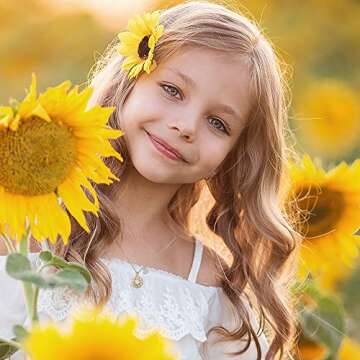 MONOZO Initial Sunflower Necklace for Women Trendy, 14k Gold Plated Sunflower Necklace M Pendant CZ Heart Letter Initial Necklace You are My Sunshine Sunflower Gifts Gold Jewelry