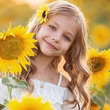 MONOZO Initial Sunflower Necklace for Women Trendy, 14k Gold Plated Sunflower Necklace M Pendant CZ Heart Letter Initial Necklace You are My Sunshine Sunflower Gifts Gold Jewelry