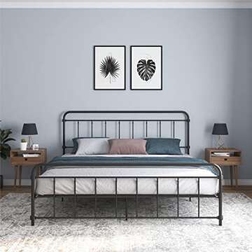 DHP Winston Metal Platform Bed: Rustic Charm & Adjustable Height for All Ages
