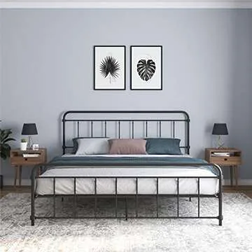 DHP Winston Metal Platform Bed: Rustic Charm & Adjustable Height for All Ages