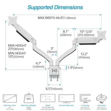 Dual Monitor Arm Desk Mount for 13" to 43" Screens