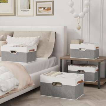 Yawinhe Foldable Storage Baskets - 6 Pack Stylish Organizers for Home