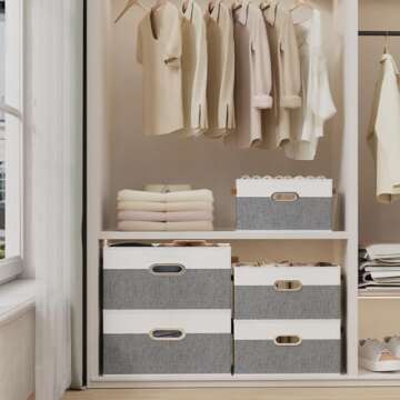 Stylish Yawinhe Foldable Storage Baskets for Easy Organization