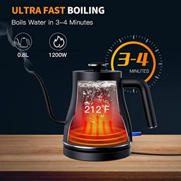 Ulalov Electric Gooseneck Kettle Fast Boiling for Coffee Tea