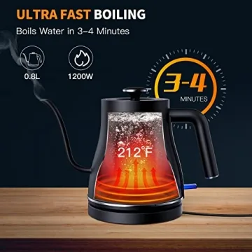 Ulalov Electric Gooseneck Kettle Fast Boiling for Coffee Tea