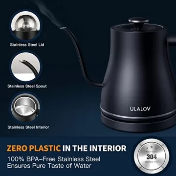 Ulalov Electric Gooseneck Kettle Fast Boiling for Coffee Tea