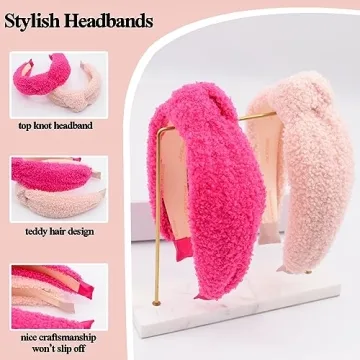 Stylish BEGOOD Knotted Headbands 2Pcs for Women - Pink