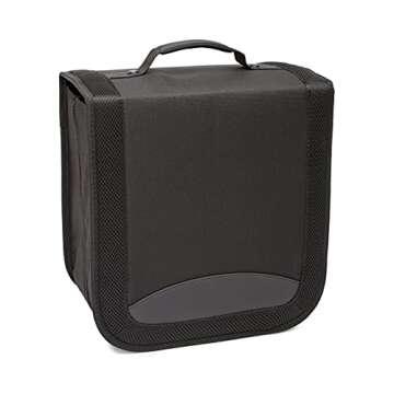 Amazon Basics Polyester CD/DVD Portable Storage Binder, 400-capacity, Black