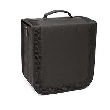 Amazon Basics Polyester CD/DVD Portable Storage Binder, 400-capacity, Black